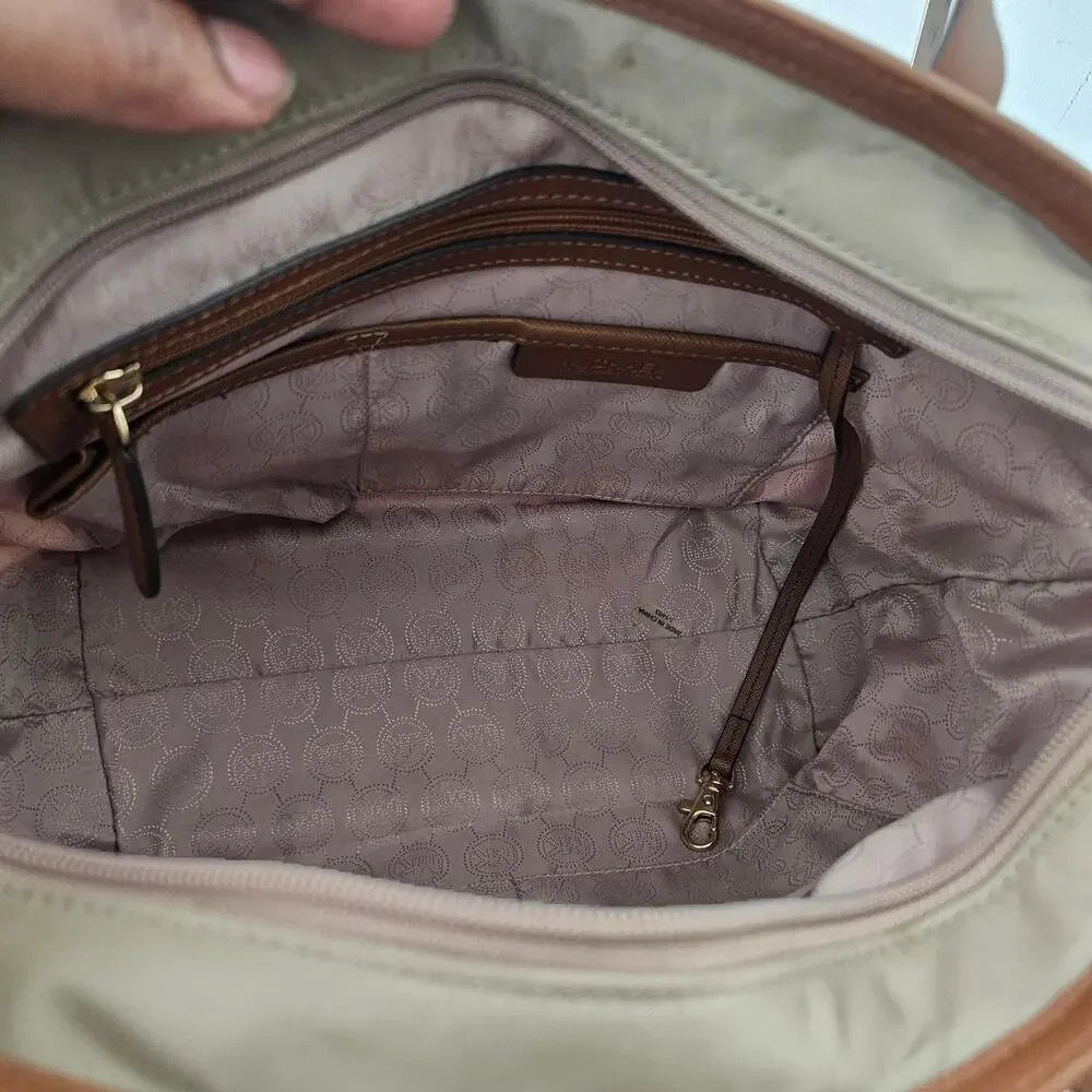 Michael Kors Tan Kempton Nylon Shoulder Tote Bag - Picture 7 of 12